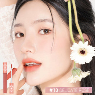 Black Rouge Cream Matt Rouge 3 lipstick in a black tube with a delicate rose shade, showcasing a smooth, matte finish.