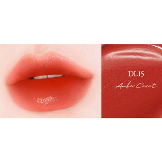 Black Rouge Double Layer Over Velvet 3 lipstick in black and amber shade, with sleek packaging and smooth texture visible.