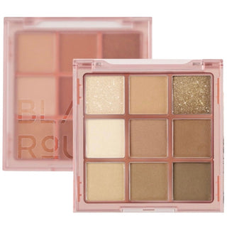 Black Rouge Colordation Mood Palette makeup with brick-toned eyeshadows in a sleek black palette.