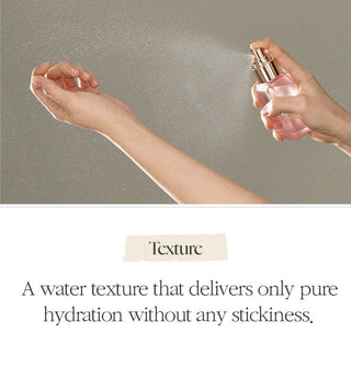 BOM Chiffon Vanilla Perfume Body Mist 110ml bottle with floral peony design and clear spray nozzle.