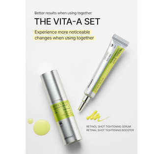 CELIMAX Retinal Shot Tightening Booster ampoule with liposomal retinal and pore minimizer for firmer, youthful skin in 15mL.