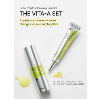 CELIMAX The Vita A Retinol Shot Tightening Serum 30mL bottle, clear serum with dropper, designed for skin tightening and revitalization.