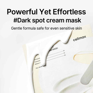 CELIMAX Pore and Dark Spot Brightening Cream Mask in a jar, showcasing the skincare cream's smooth texture and brightening benefits.