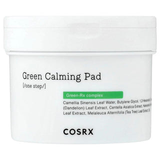 COSRX One Step Green Hero Calming Pads 70pcs, soothing skincare pads with natural ingredients for sensitive skin.