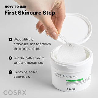 COSRX One Step Green Hero Calming Pads with 70 sheets, soothing skincare product for sensitive skin.