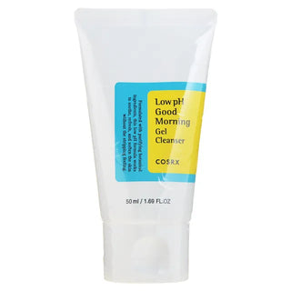 COSRX Low pH Good Morning Gel Cleanser in 50ml, a gentle foaming facial cleanser with a soothing, pH-balanced formula.