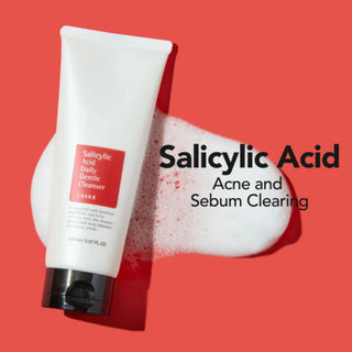 CosRX Salicylic Acid Daily Gentle Cleanser in a white foaming bottle, designed for gentle facial cleansing with salicylic acid.