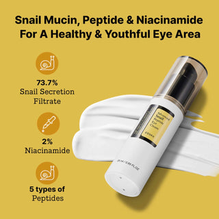 CosRx Advanced Snail Peptide Eye Cream in a 25ml jar, showing the creamy eye treatment with snail extract and peptides.