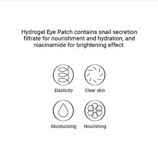 COSRX Advanced Snail Hydrogel Eye Patch with 60 patches, showing the eye patches in a clear container on a white background.
