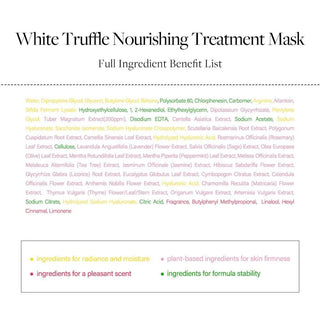 d'Alba White Truffle Nourishing Treatment Mask, a face mask with white truffle extract, shown in individual sachets.