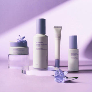 Deoproce Bakuchiol Repair Solution Cream 50ml jar with smooth cream texture and minimalist packaging.