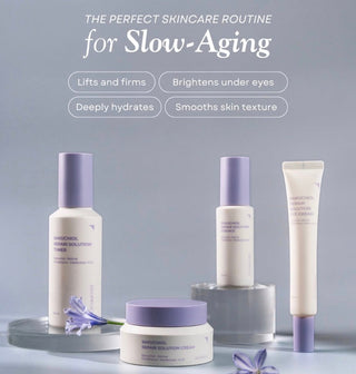 Deoproce Bakuchiol Line 5-piece skincare set with serums and creams, featuring natural ingredients and elegant packaging.