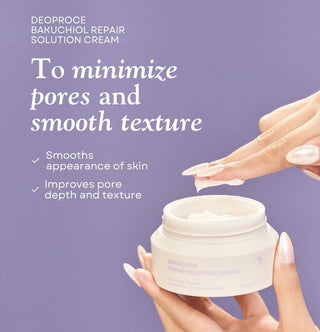 Deoproce Bakuchiol Line 5-piece skincare set with serums and creams, displayed in elegant packaging.