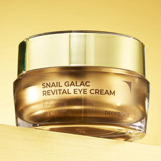Deoproce Snail Galac Revital Eye Cream jar showing the 30g container with the product label and packaging.