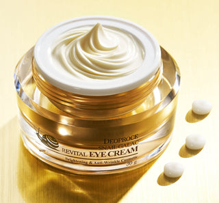 Deoproce Snail Galac Revital Eye Cream in a 30g jar, showing the eye cream container with a sleek design and product label.
