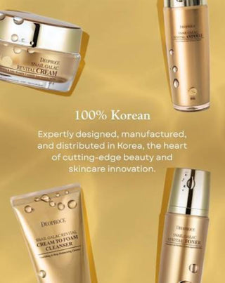 Deoproce Snail Galac Revital Eye Cream in a 30g jar, showing the cream's smooth texture and elegant packaging.