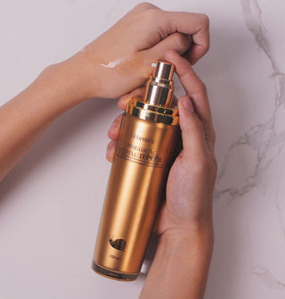 Deoproce Snail Galac Revital Toner bottle, 130ml, featuring a sleek design with a clear liquid and product label visible.
