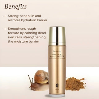 Deoproce Snail Galac Revital Toner in 130ml bottle, featuring a clear liquid with a smooth, hydrating formula for revitalized skin.