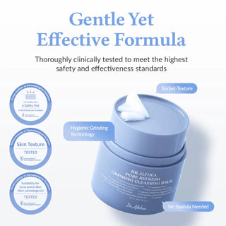 Dr. Althea pore refresh grinding cleansing balm in a 50g jar, featuring a smooth, creamy texture for deep pore cleansing.
