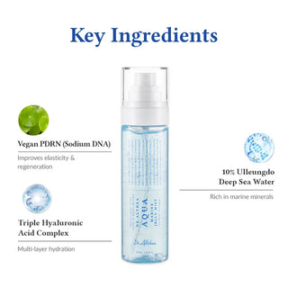 Dr. Althea Aqua Marine Jelly Mist 100ml, a hydrating face mist with a jelly-like texture in a clear spray bottle.