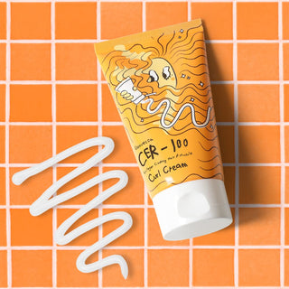 Elizavecca CER-100 Collagen Coating Hair A+ Muscle Curl Cream in 120mL jar, showing the product and its packaging.