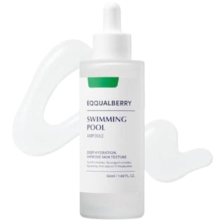Eqqualberry swimming pool ampoule 50mL in a clear vial, designed for pool water treatment and maintenance.