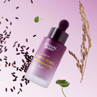 Eqqualberry Purple Pdrn Pore Minimizing Serum in 30ml bottle, showcasing the serum's purple hue and sleek packaging.