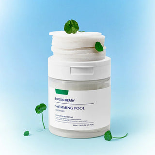 Eqqualberry swimming pool toner pads in 220mL container, designed for water treatment and pool maintenance.