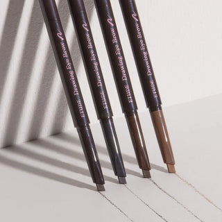 Etude Drawing Eye Brow pencil in 0.25g, featuring a natural eyebrow shape with precise application and soft brow color.