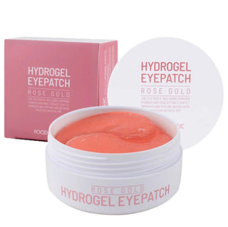 Foodaholic hydrogel eyebatch with rose gold design, featuring soothing gel patches for eye area skincare.