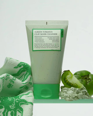 FULLY Green Tomato Clay Mask Cleanser, 120mL, facial cleanser with green tomato extract in a pump bottle.