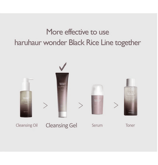 Haruharu Wonder Black Rice Moisture 5.5 Soft Cleansing Gel in a 100mL tube, showcasing the product bottle and label.