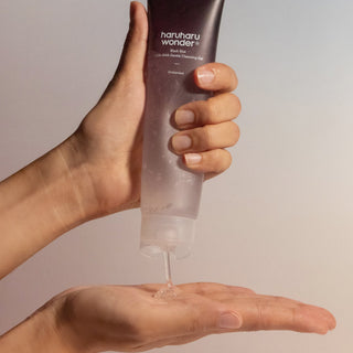 Haruharu Wonder Black Rice Triple AHA Gentle Cleansing Gel in 100mL bottle, unscented, with black rice ingredients, for Korean skincare.