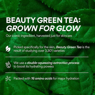 Innisfree Vita C Green Tea Enzyme Brightening Serum 30mL bottle with green tea illustration and product label.