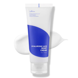 ISNTREE Hyaluronic Acid Moist Cream in 100mL jar, featuring a smooth, hydrating cream for nourishing skin.