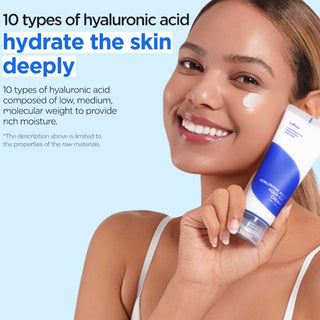 ISNTREE Hyaluronic Acid Moist Cream 100mL jar showing the creamy texture and label on the product.