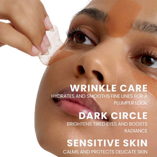 ISOI Blemish Care Eye & Wrinkle Patch applied around the eye area for reducing fine lines and blemishes.