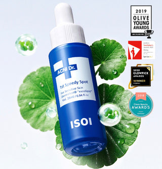 ISOI Acni Dr. 1st Control Serum 40mL bottle showing the clear serum inside a sleek container.