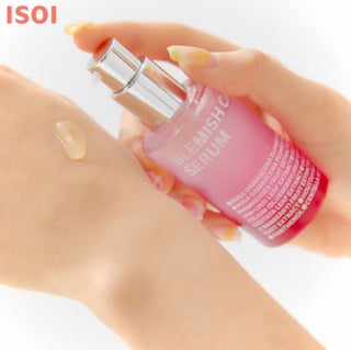 ISOI Blemish Care Up Serum 35mL in a clear bottle with dropper, featuring a minimalist label and a silver cap.