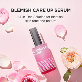 ISOI Blemish Care Up Serum 35mL bottle with clear label, featuring a sleek white and blue design on a white background.
