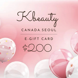 KBeauty Canada gift card with a sleek design, ideal for gifting, featuring the KBeauty Canada branding on a clean background.