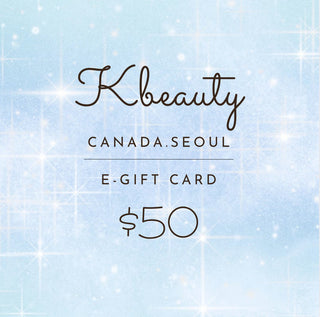 KBeauty Canada gift card featuring a sleek design, perfect for gifting beauty treatments or products from KBeauty Canada.