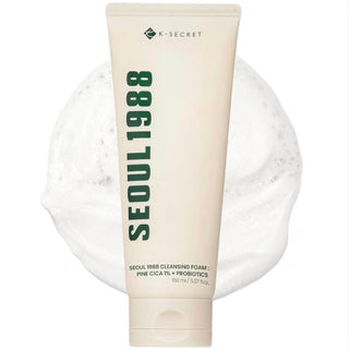 KSECRET Seoul 1988 Cleansing Foam with Pine Cica 1% and Probiotics, 150mL, in a white foam pump bottle.