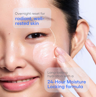 Laneige Water Sleeping Mask EX sample in 15ml jar, hydrating moisturizer with a smooth, lightweight texture for overnight skin renewal.