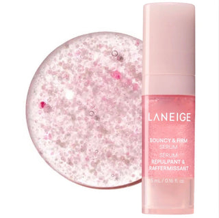 Mini sample of Laneige Bouncy & Firm Serum, showcasing the small vial with the product label and a sleek, modern design.