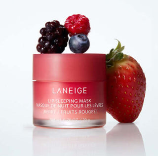 Laneige Pink Lip Sleeping Mask EX in a jar, showing its smooth, pink formula designed for overnight lip hydration and care.