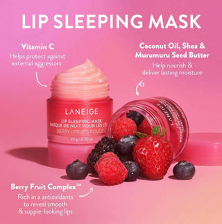 Laneige Lip Sleeping Mask EX in pink, a moisturizing overnight lip treatment in a small 3g jar.