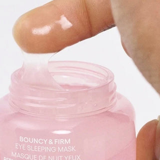 Laneige Bouncy & Firm Eye Sleeping Mask mini sample jar with blue and white packaging, designed for nourishing the delicate eye area.