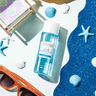 Mandom Bifesta eye makeup remover 145mL bottle with clear liquid, designed to gently remove eye makeup.