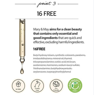 Mary&May 6 Peptide Complex Serum in a sleek bottle, showcasing the serum's smooth texture and modern packaging.